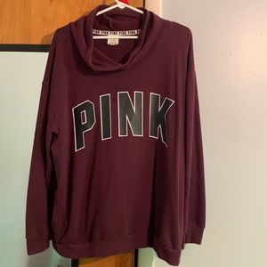 XL Burgundy PINK Pullover - w/ pockets